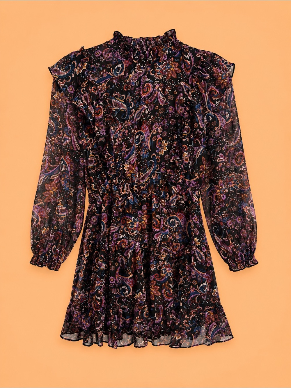 FATE PAISLEY FLORAL MINI DRESS